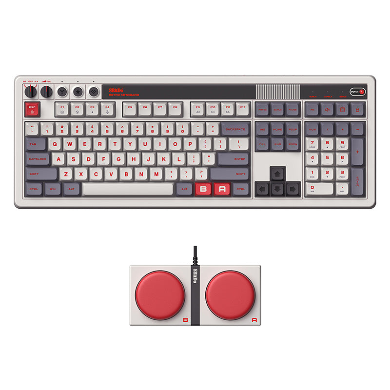 8BitDo Retro 108 Mechanical Keyboard - Mechanical Key Edition with Retro-Inspired Styling