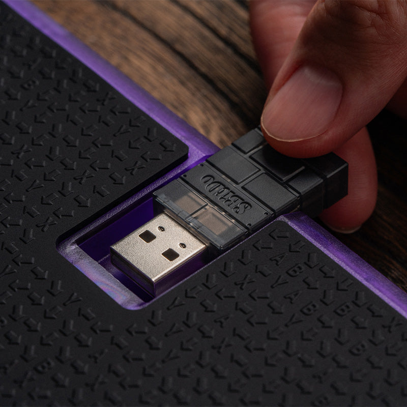 8BitDo Arcade Controller - Transparent Purple Signature Edition - Arcade Controller Design with Customizable Inputs